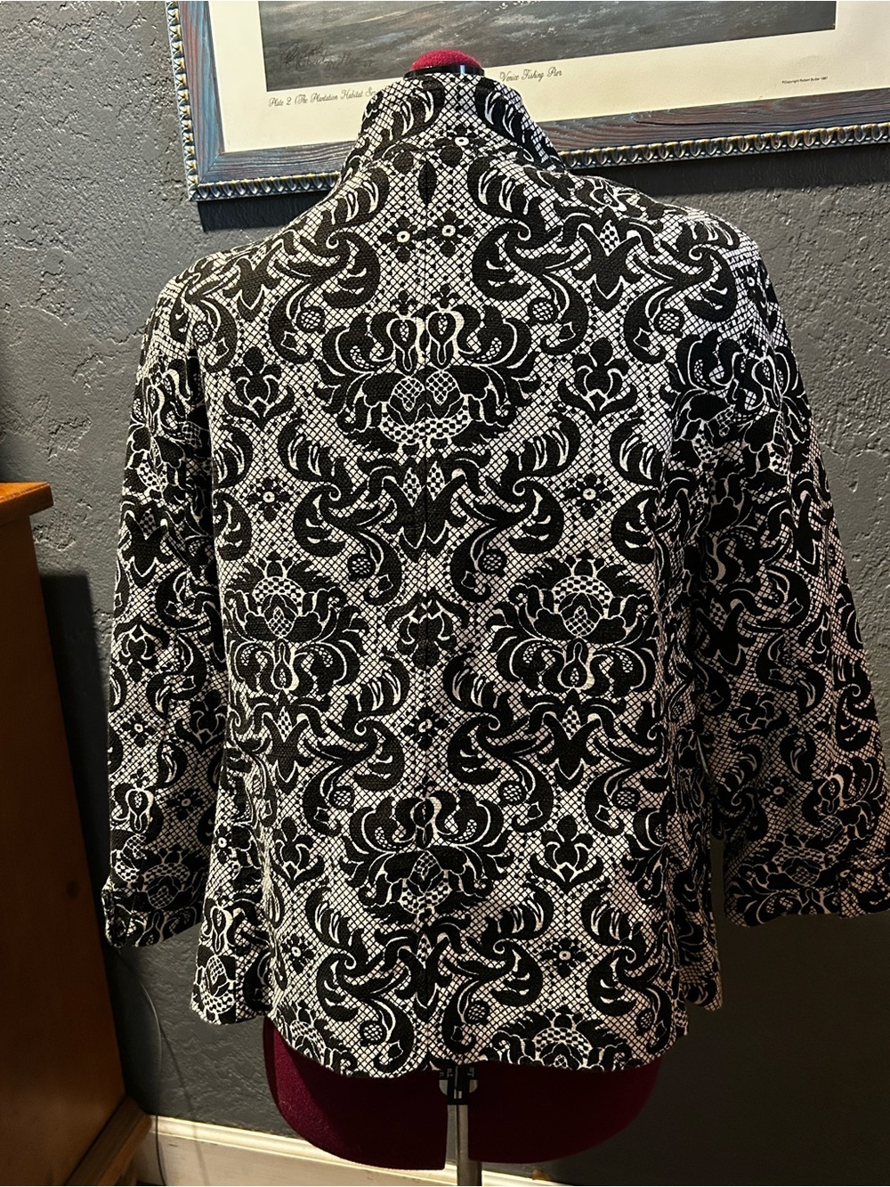 Talbots Black & White Printed Women's Blazer Jacket - Picture 2 of 13